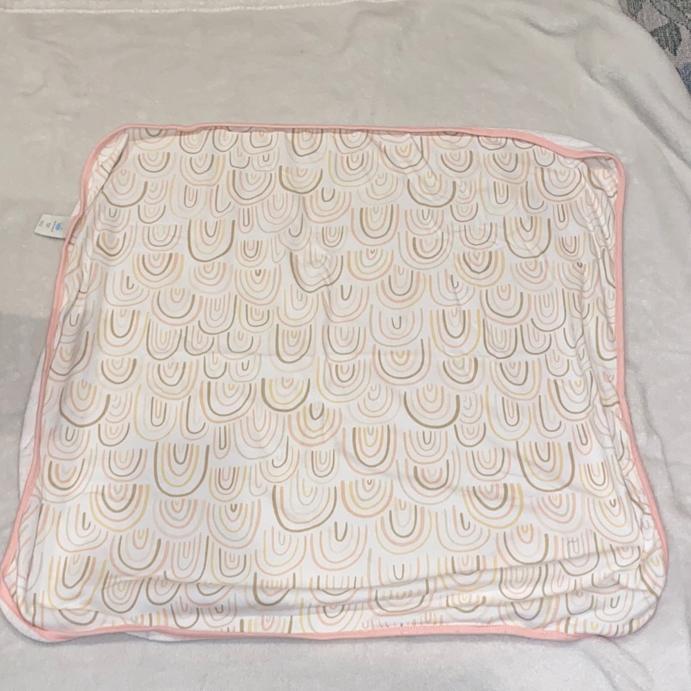 Cloud Island Pink and Gold Rainbow Blanket